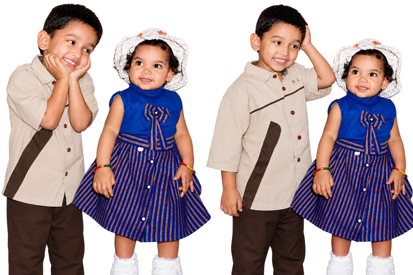 Childhood photos of Ujjwal and Tanya