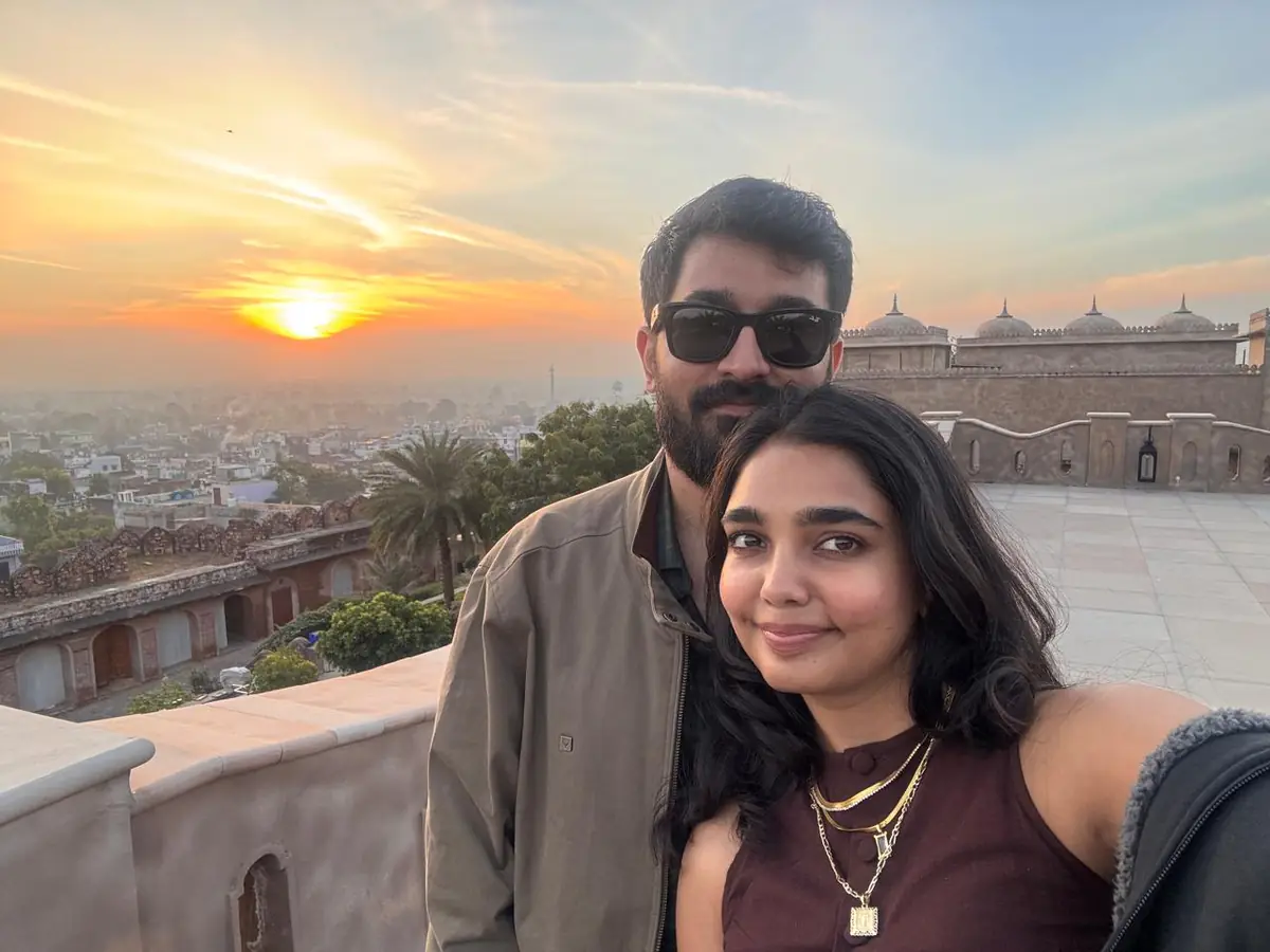 Ujjwal and Tanya smiling together